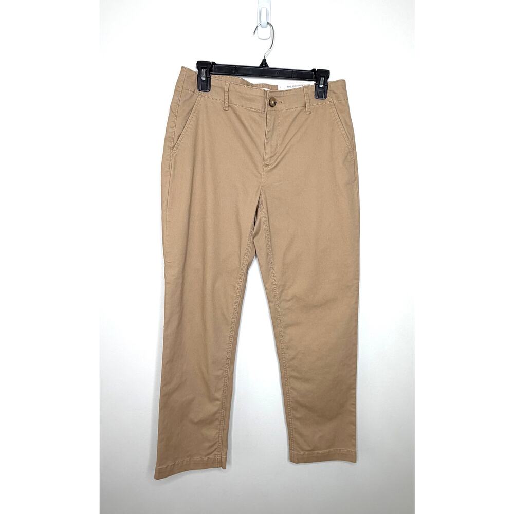 LOFT The Monroe Slim Pants Sz 4 Khaki Tan Mid Rise Chino Stretch Ankle Casual
